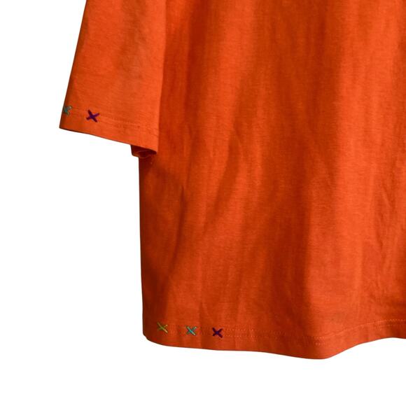 Y2K Sassy Sistas Orange Embroidered Biker Native American Loose Fit Top size XL - Picture 12 of 16